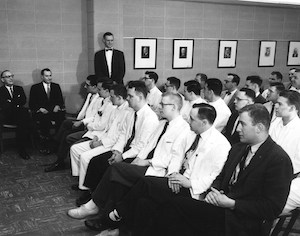 A medical/legal conference in 1957.
