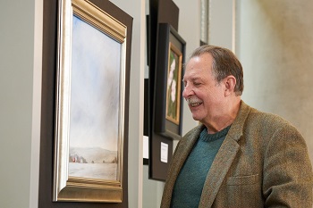 An exhibit of Professor Day’s oil paintings were on display in the library and atrium during the spring semester.