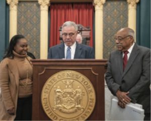 Tom Johnson and Don Johnson at podium. 