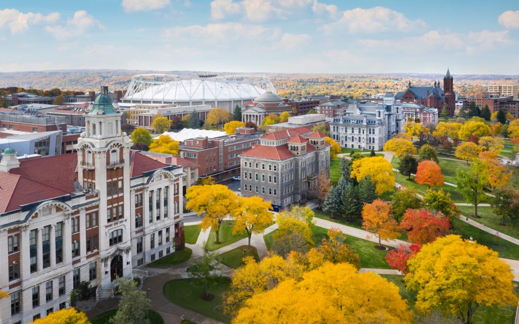 Syracuse University campus in the fall