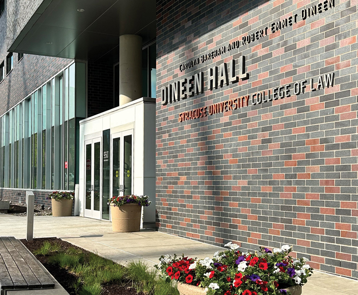 Dineen Hall exterior on a sunny day.