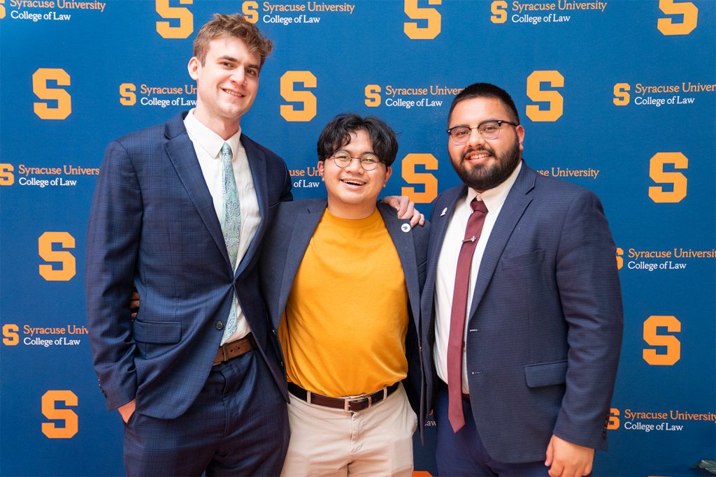 Current students pose for photos after the celebration.