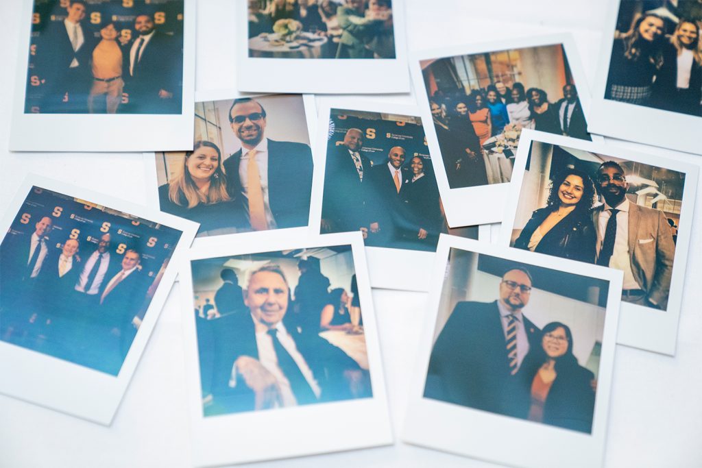 Polaroid photos on a table