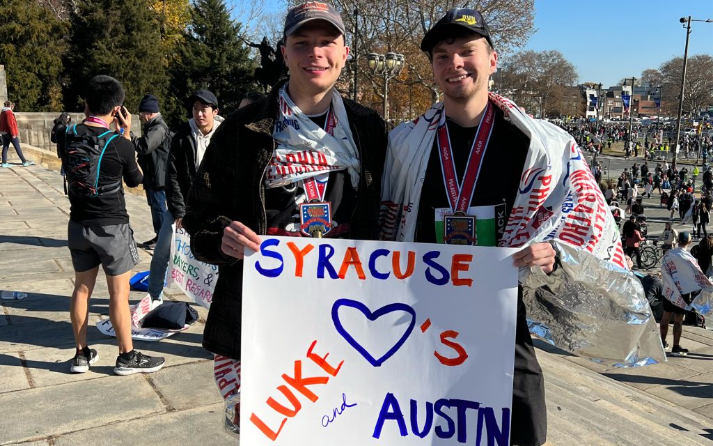 Luke and Austin Dewey competed in a marathon together