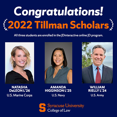 2022 Tillman Scholars from the College of Law
