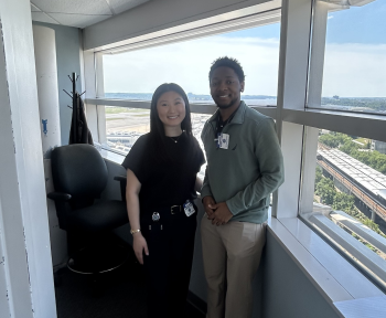 Rebecca Lee with coworker at Department of Transportation
